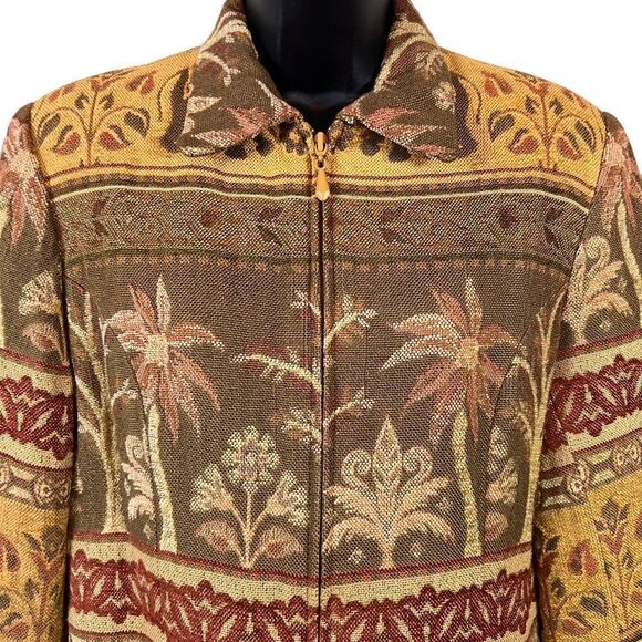 Vintage Giancarlo Ferrari Elephant Print Tapestry Zip Up Blazer Jacket - Picture 2 of 9